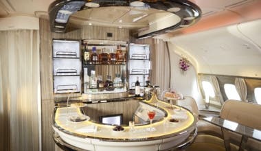 Emirates A380 bar