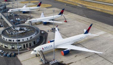 A330-900 And A350-900 Delta Aerial View