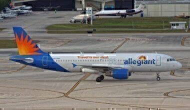 Allegiant airliner on taxiway