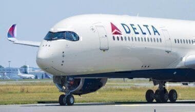 Delta Air Lines A350 on taxiway