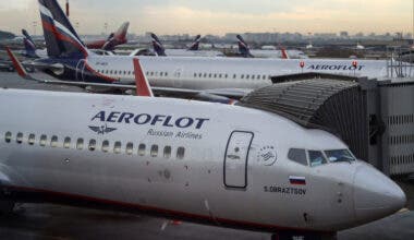 Aircraft at Sheremetyevo International Airport near Moscow