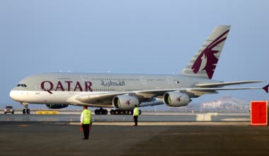 Qatar Airways Airbus A380 Getty